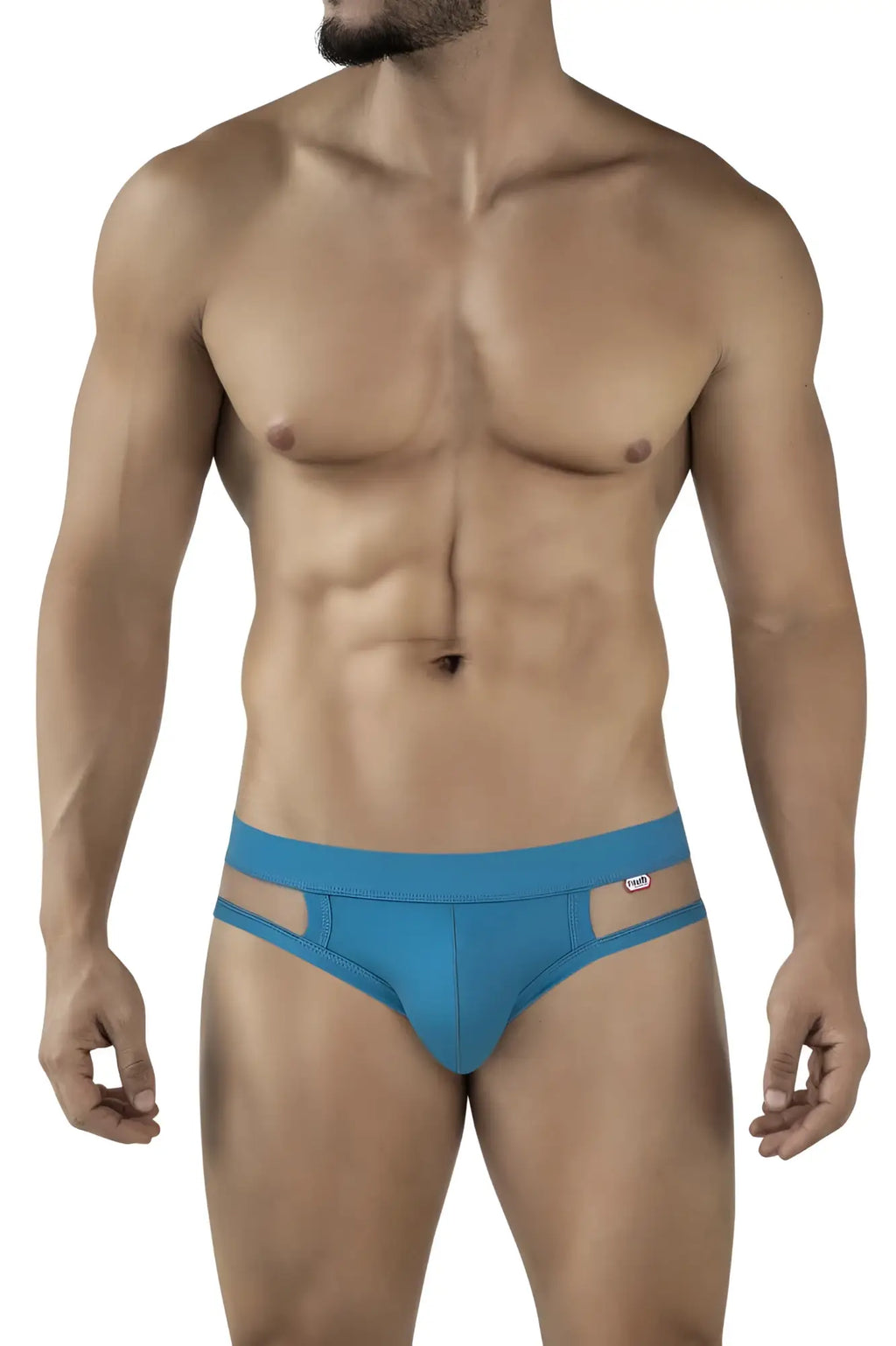 Blue pikante pik 2114 lenox briefs with cut out design and small logo on waistband men’s underwear