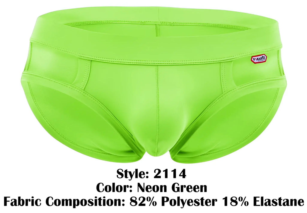 Neon green Pikante PIK 2114 Lenox briefs made of 82% polyester 18% elastane with a snug fit and visible stitching
