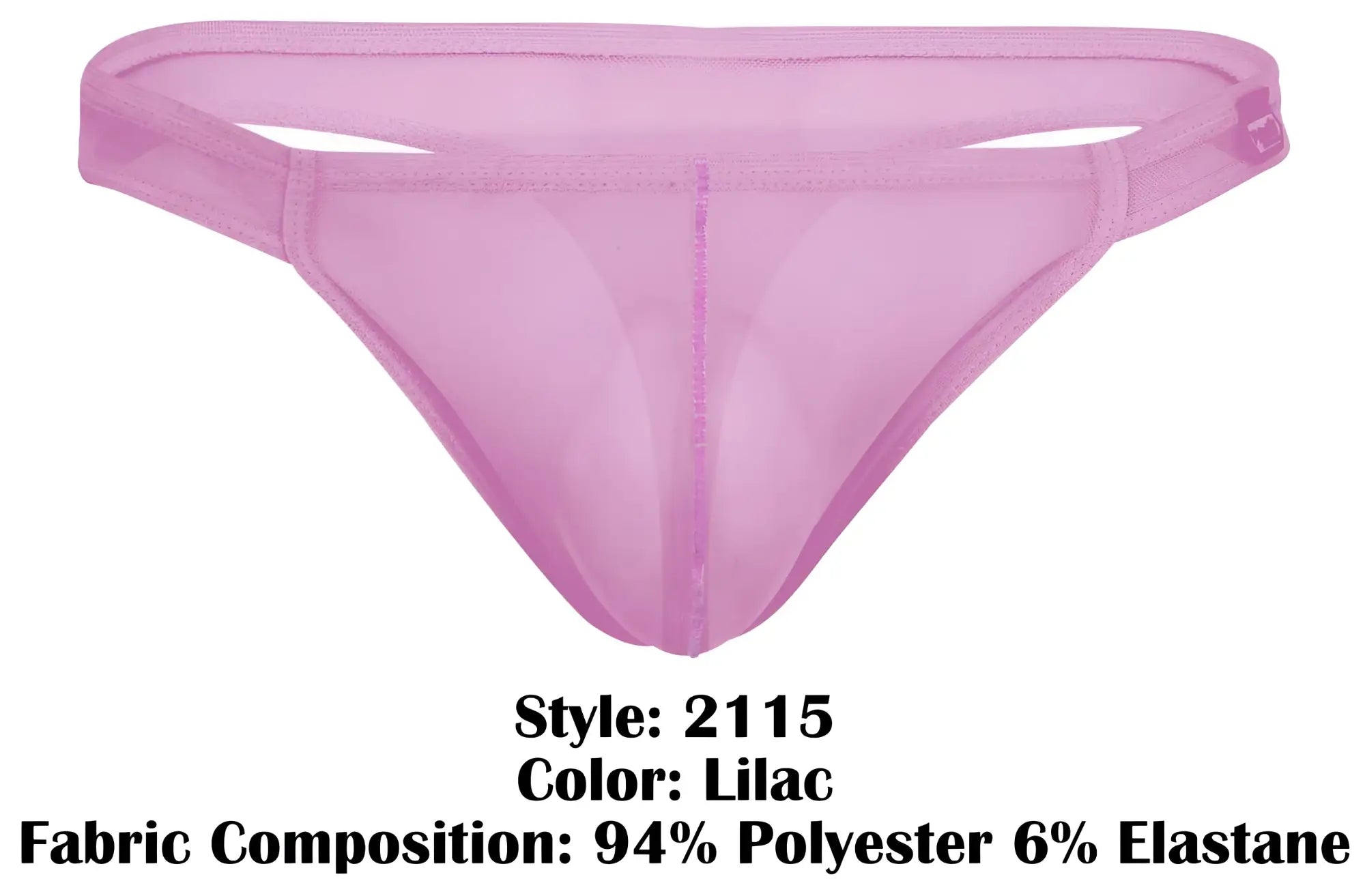Lilac sheer mesh thong made of 94 polyester 6 elastane from Pikante PIK 2115 amusing thongs collection