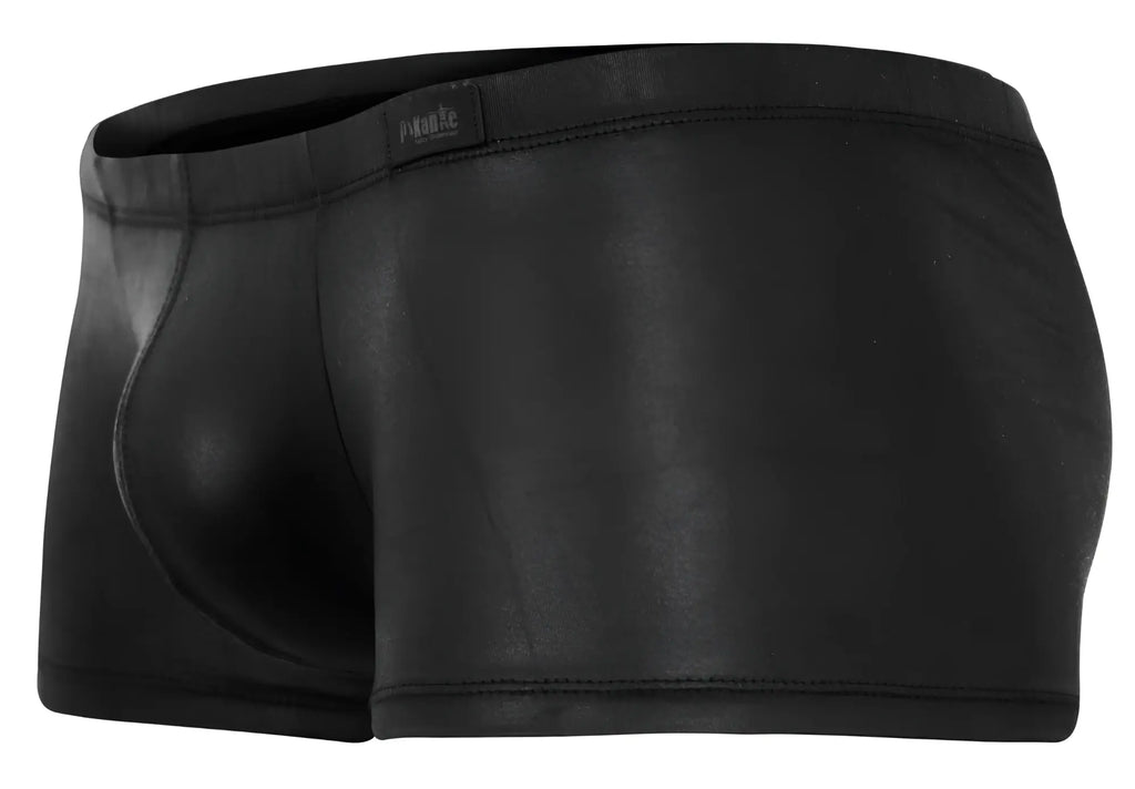 Black glossy faux leather briefs pikante pik 2116 candy trunks with sleek form fitting design and subtle brand tag