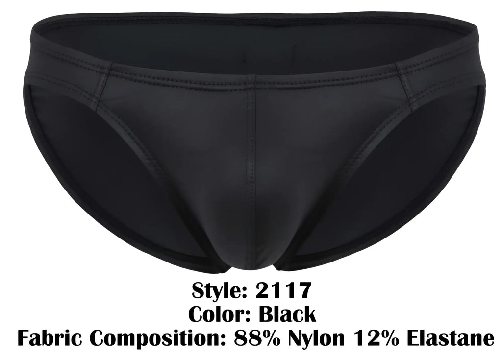Pikante PIK 2117 Candy briefs black men’s nylon elastane sleek form-fitting design with visible waistband stitching