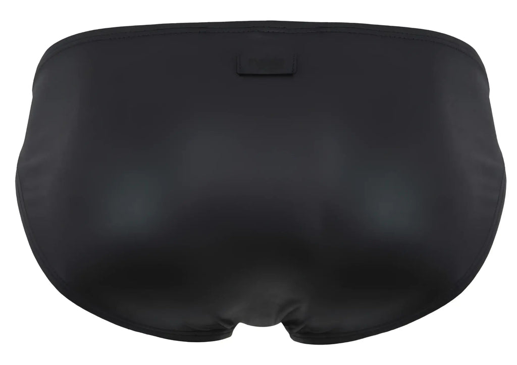 Black satin Pikante PIK 2117 Candy briefs with subtle sheen and small rectangular tag at the waistband