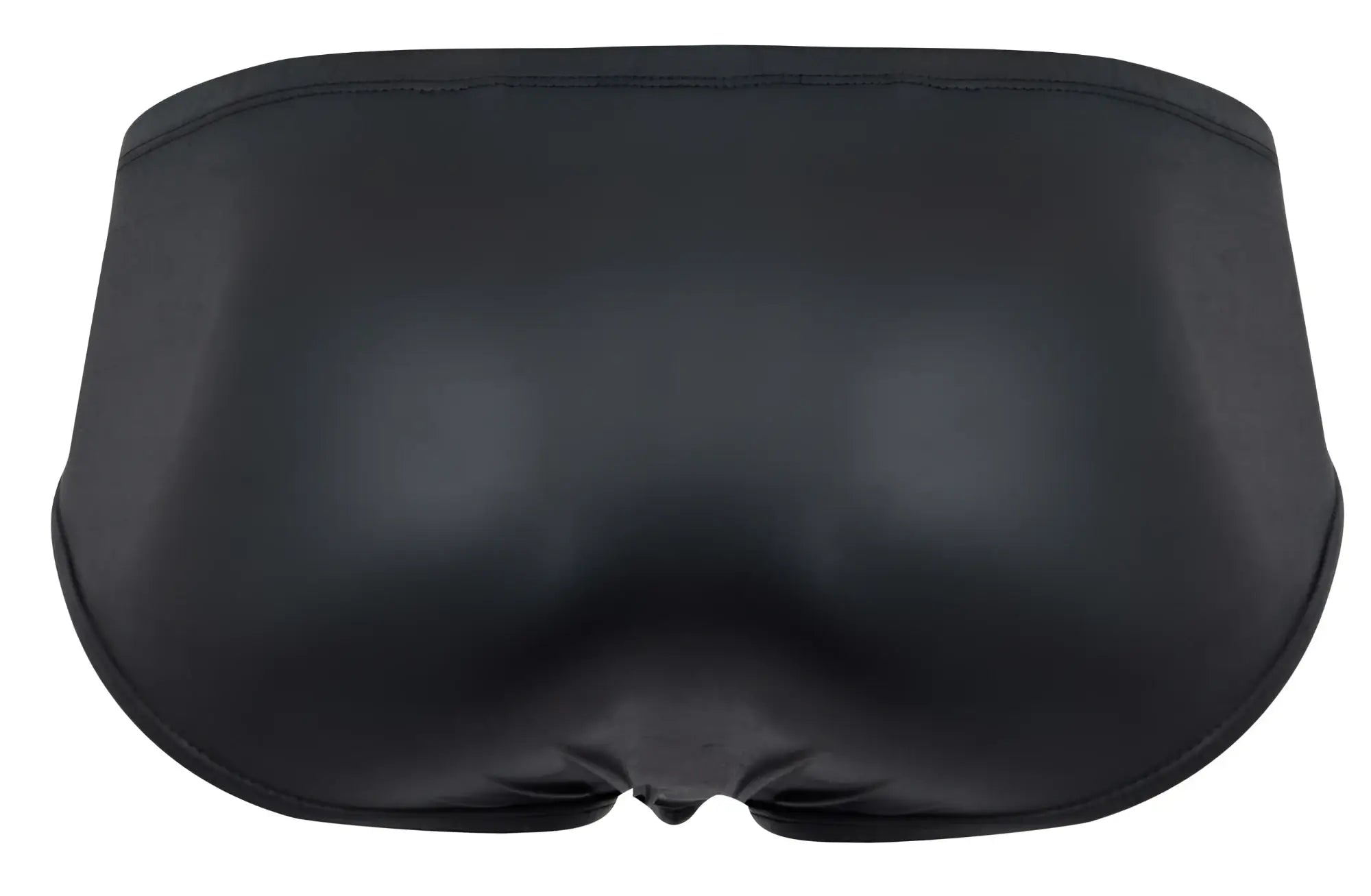 Black glossy-finish pikante pik 2118 candy briefs swim trunks with smooth form-fitting design