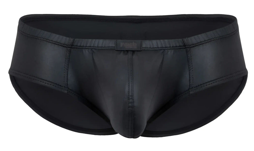 Pikante pik 2118 candy briefs black black patent leather with sleek glossy finish and subtle stitching details