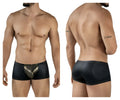 Black leather-like briefs with a shiny gold metallic front panel pikante PIK 2120 gold cup trunks color black