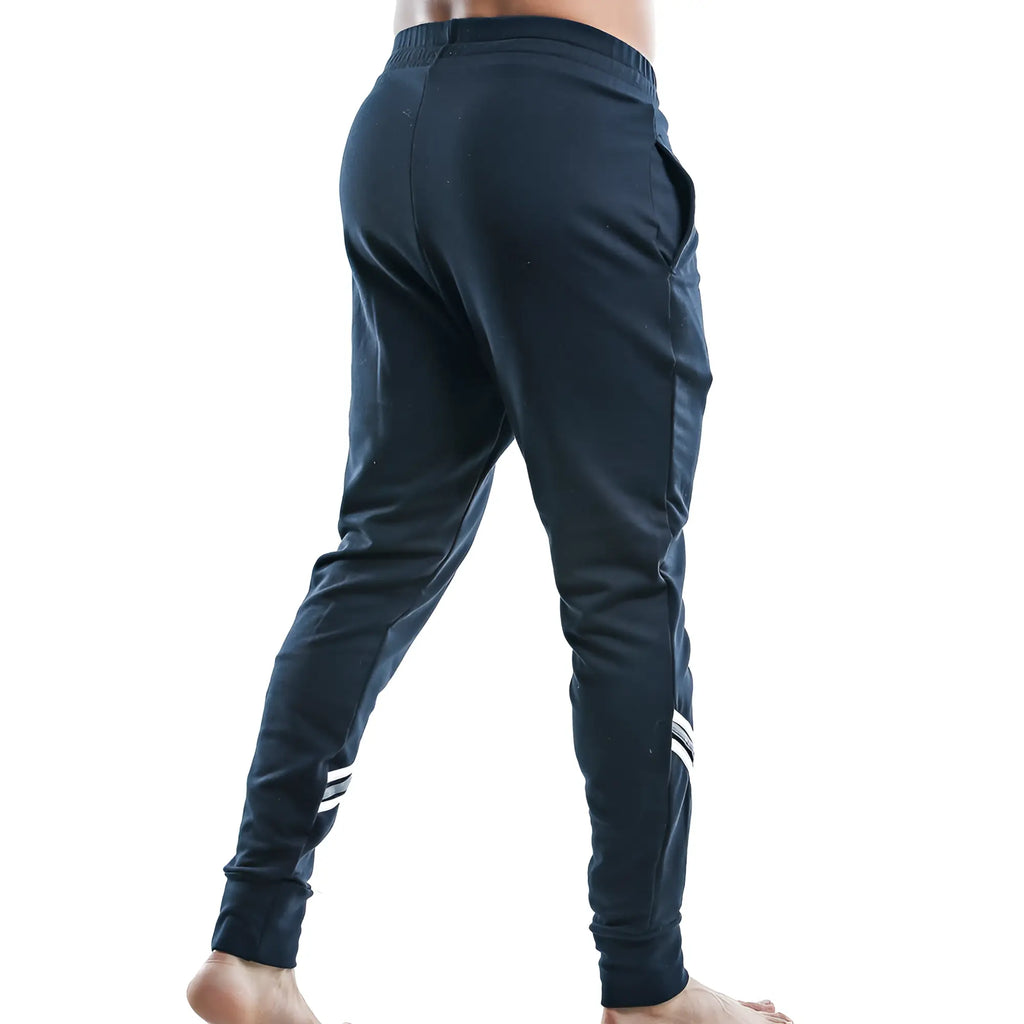 Dark navy pistol pete ppd005 athletic joggers with white striped accents on lower legs for casual wear