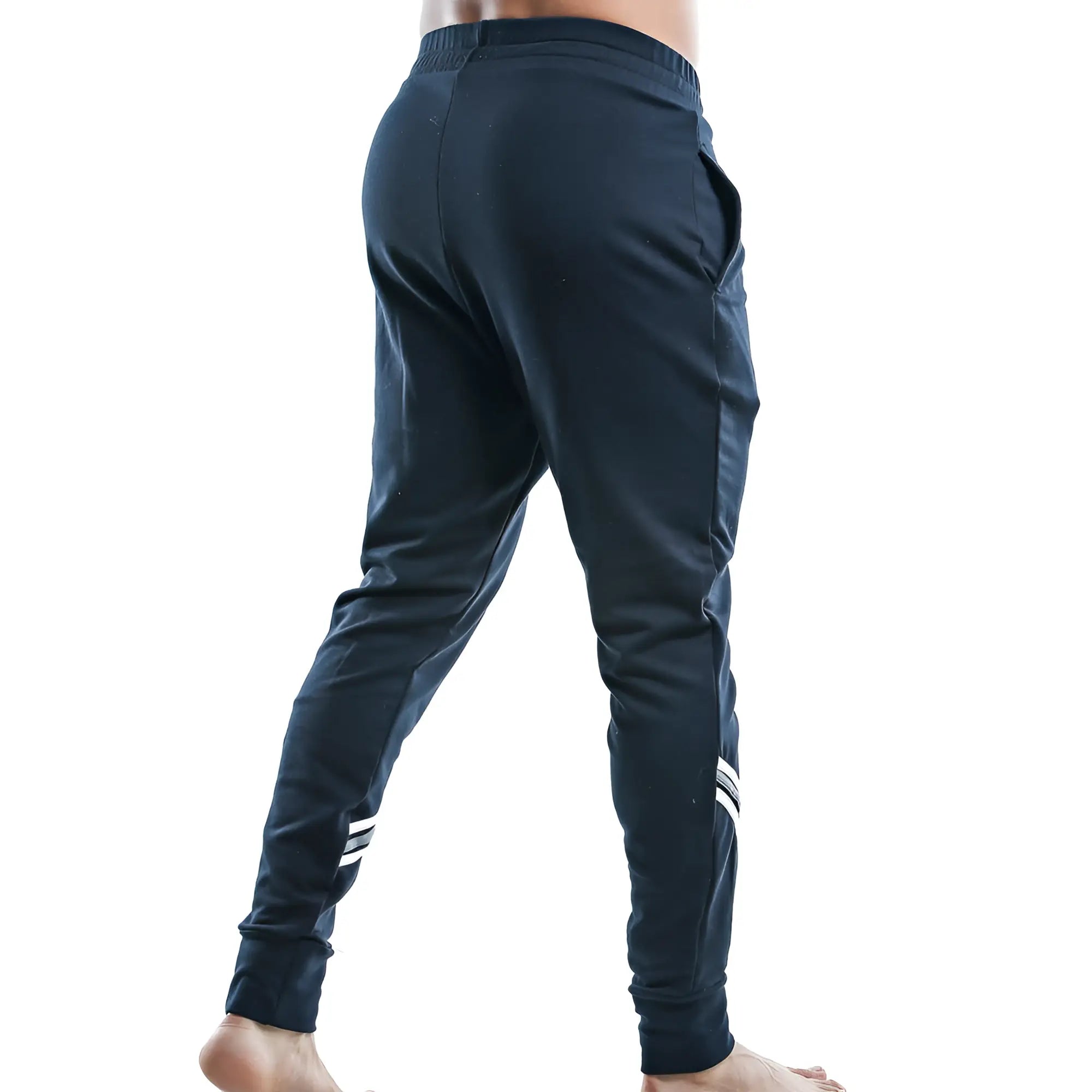 Dark navy pistol pete ppd005 athletic joggers with white striped accents on lower legs for casual wear