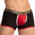 Pistol pete PPG045 boxer trunks in black red and white with branded waistband designed for comfortable everyday wear