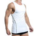 White pistol pete ppm010 athletic tank top with sleek fit and subtle black zipper detailing on side seam