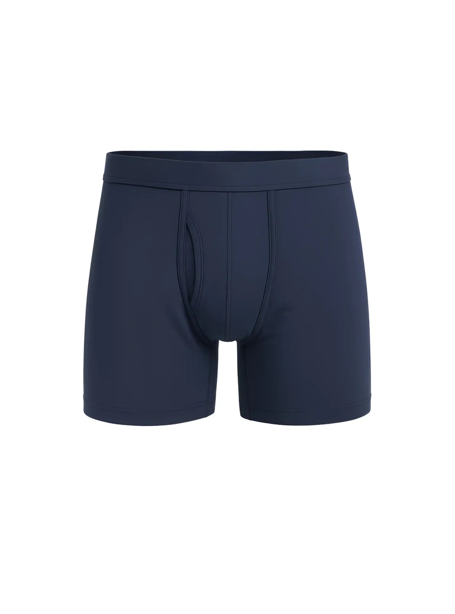 Navy blue big mans cotton boxer brief with smooth seamless fabric and contoured design for comfortable wear