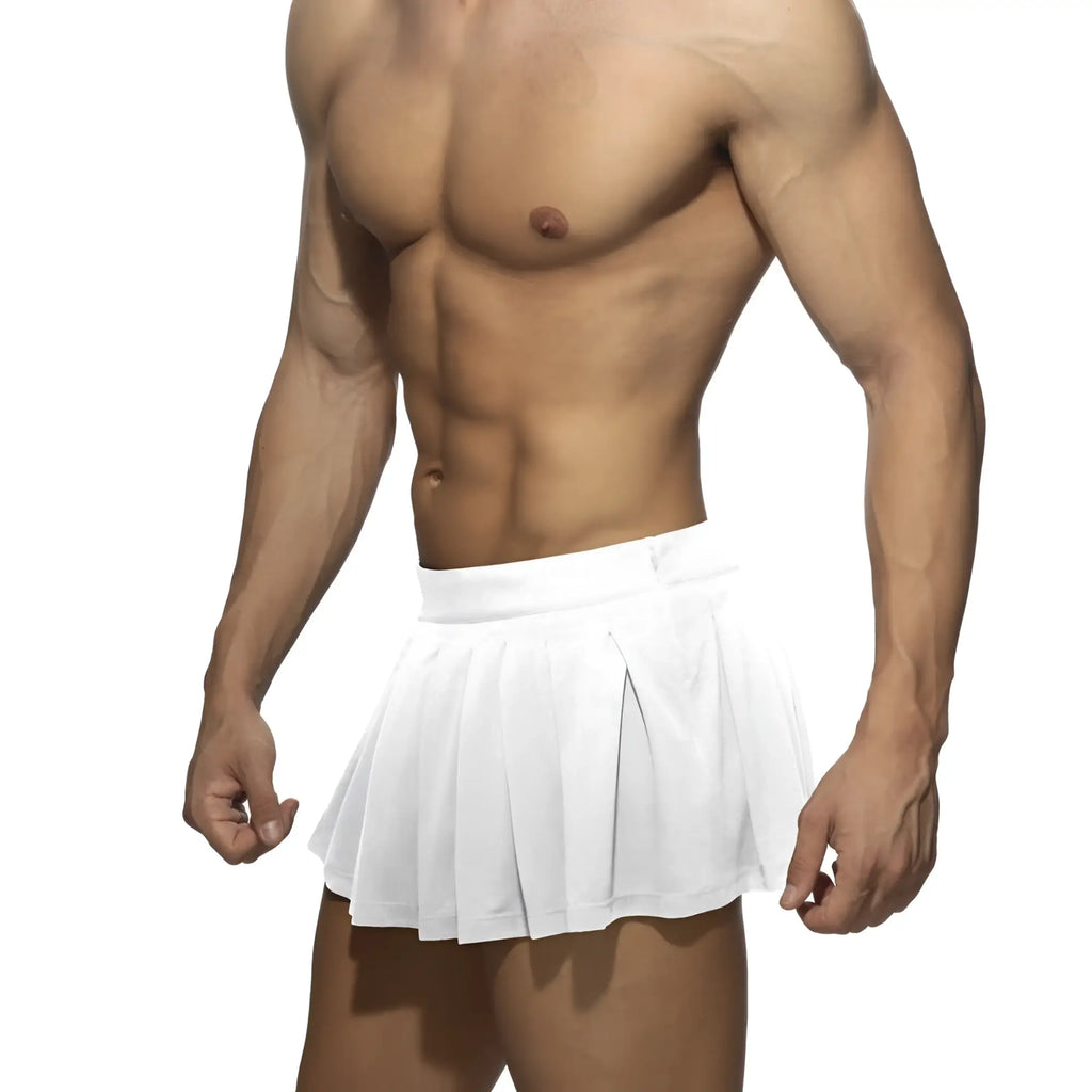 White pleated ring skirt tennis skirt made of lightweight fabric with pleats for active sportswear use