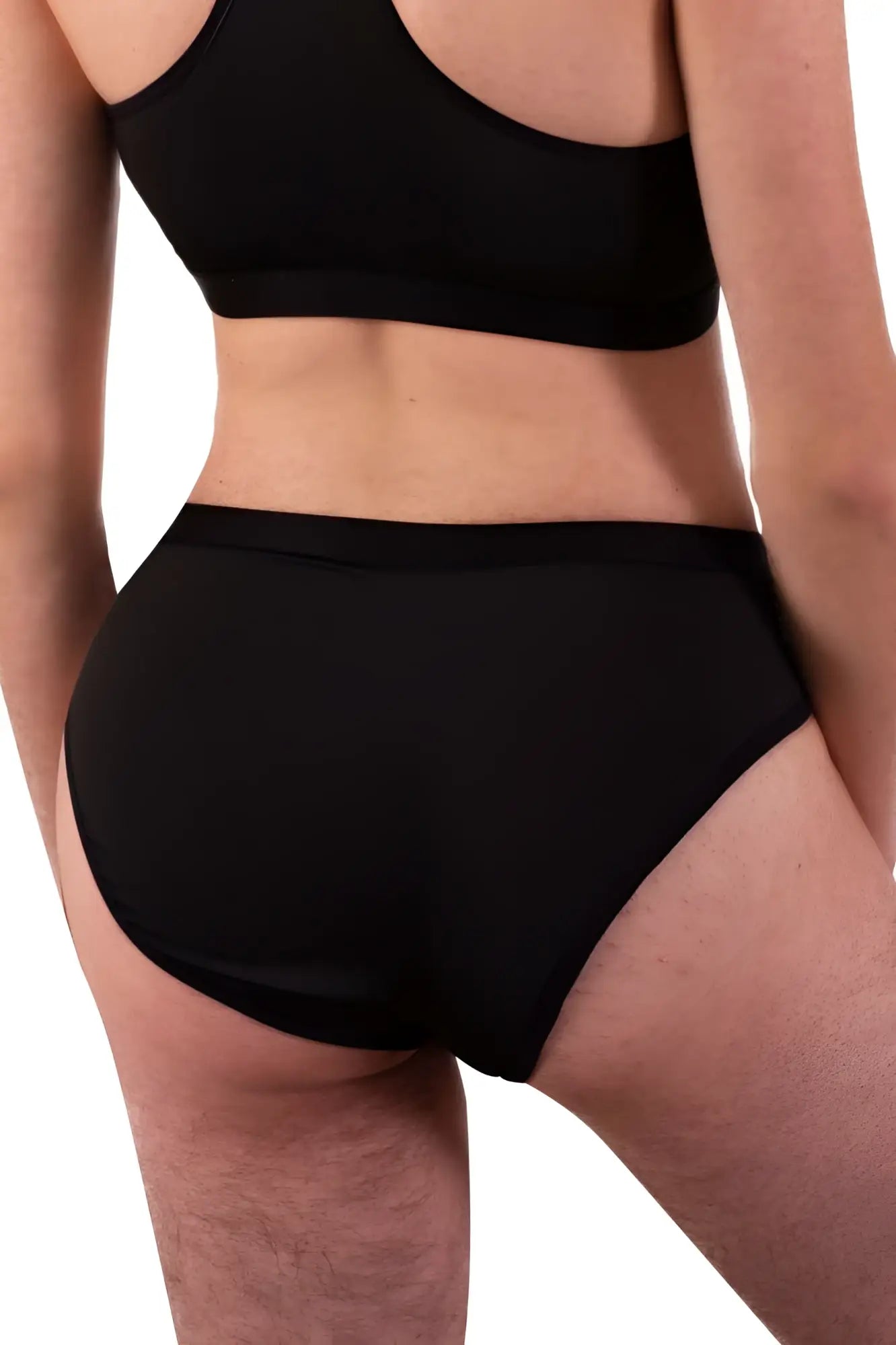 Black plural pl004 briefs high-waisted seamless fabric finish smooth and comfortable underwear color black