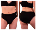 Black plural pl004 briefs with smooth stretchy fabric and seamless design for comfortable high-waisted wear