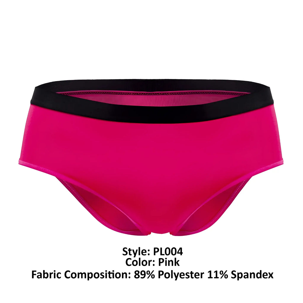 Bright pink PLURAL PL004 briefs with contrasting black waistband designed for comfortable everyday wear