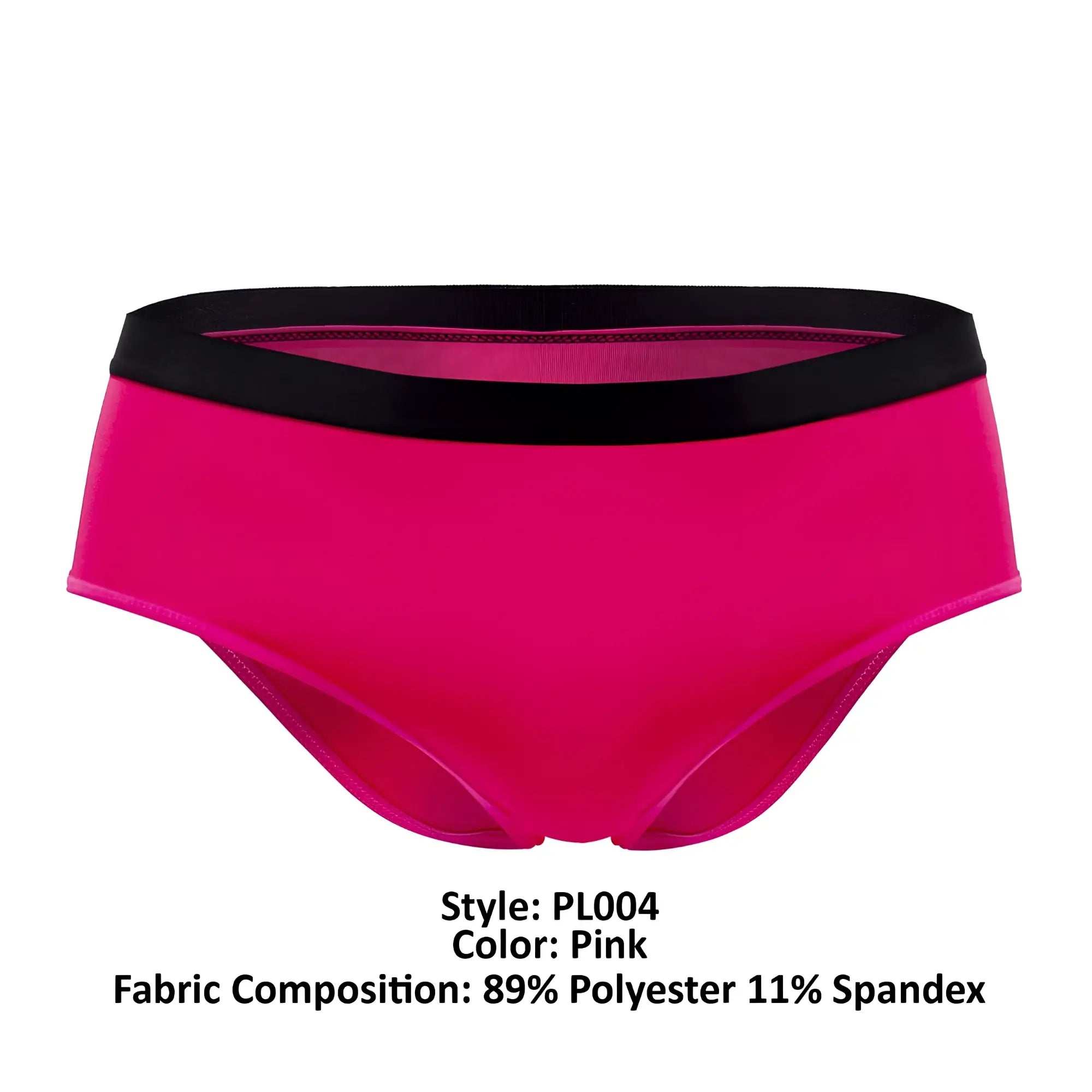 Bright pink PLURAL PL004 briefs with contrasting black waistband designed for comfortable everyday wear