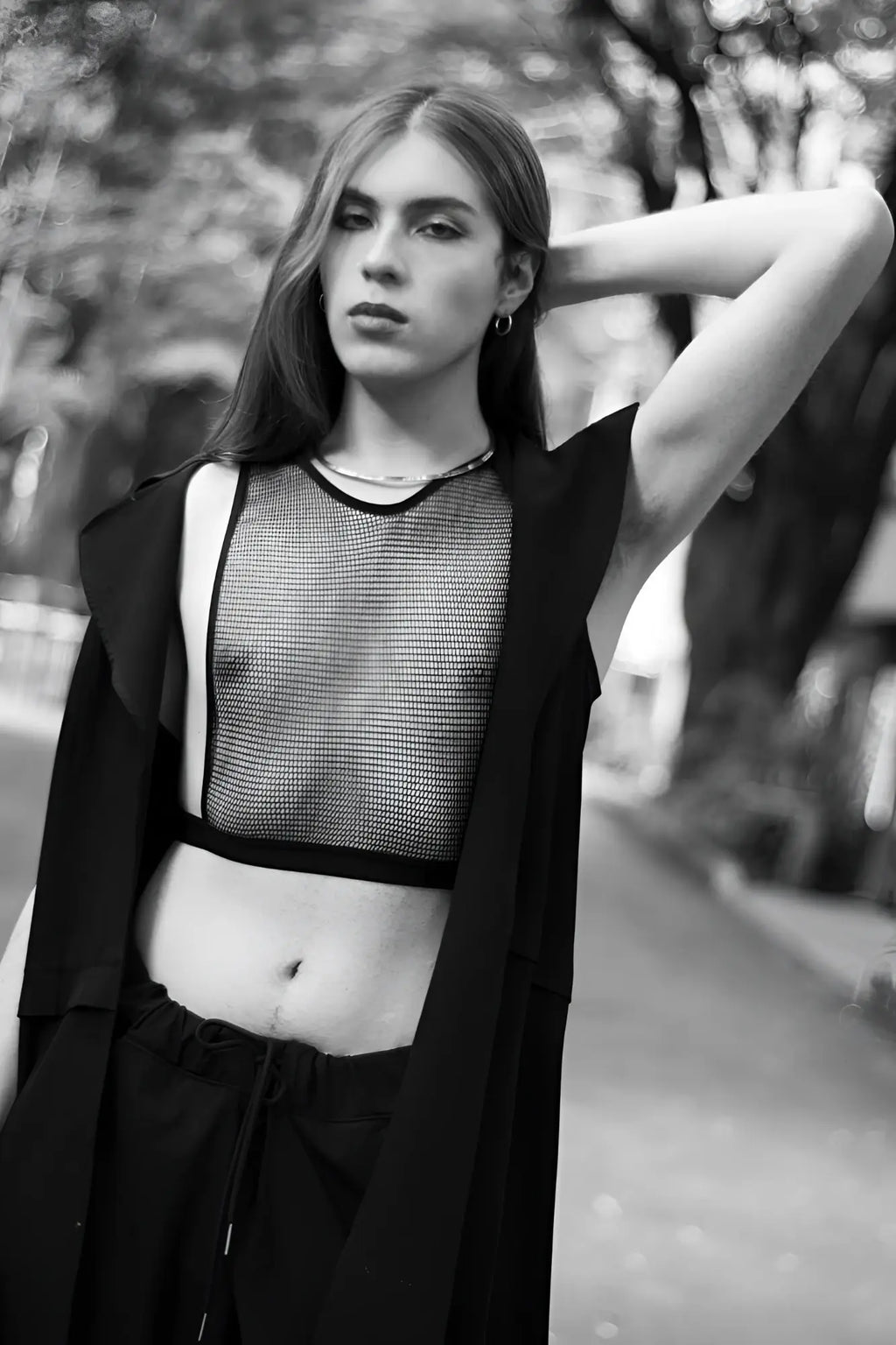Black mesh crop top plural pl007 featuring a sleek modern design perfect for casual and stylish wear