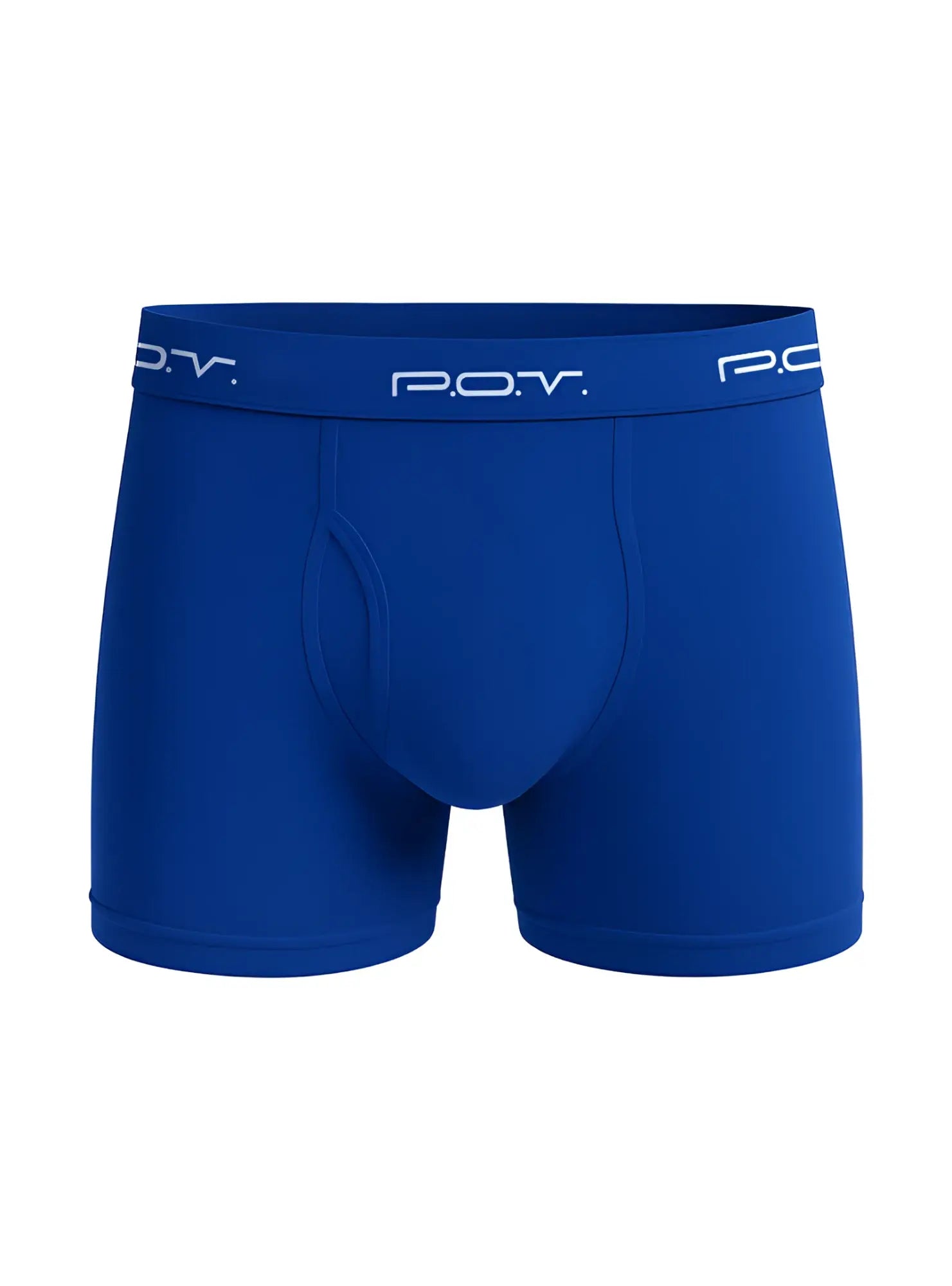 Royal blue pov flyfront cotton boxer showcasing front pouch design and soft breathable fabric for comfort