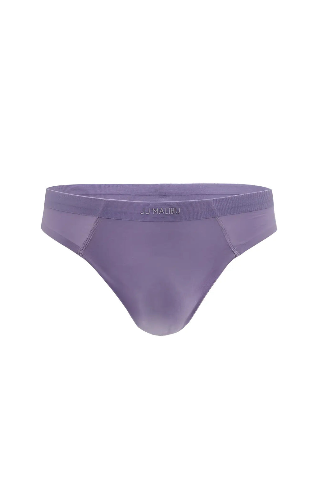 Premium modal athletic thong in purple made of smooth stretchy fabric with subtle sheen shown from the back side