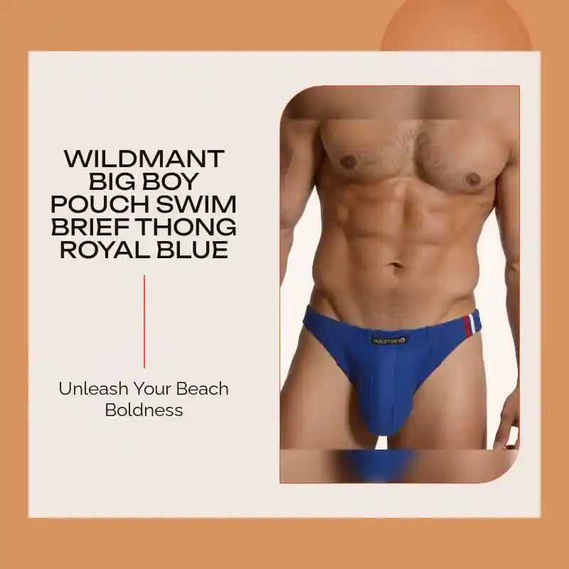WildmanT Big Boy Pouch Swim Brief Thong Royal Blue by@Outfy