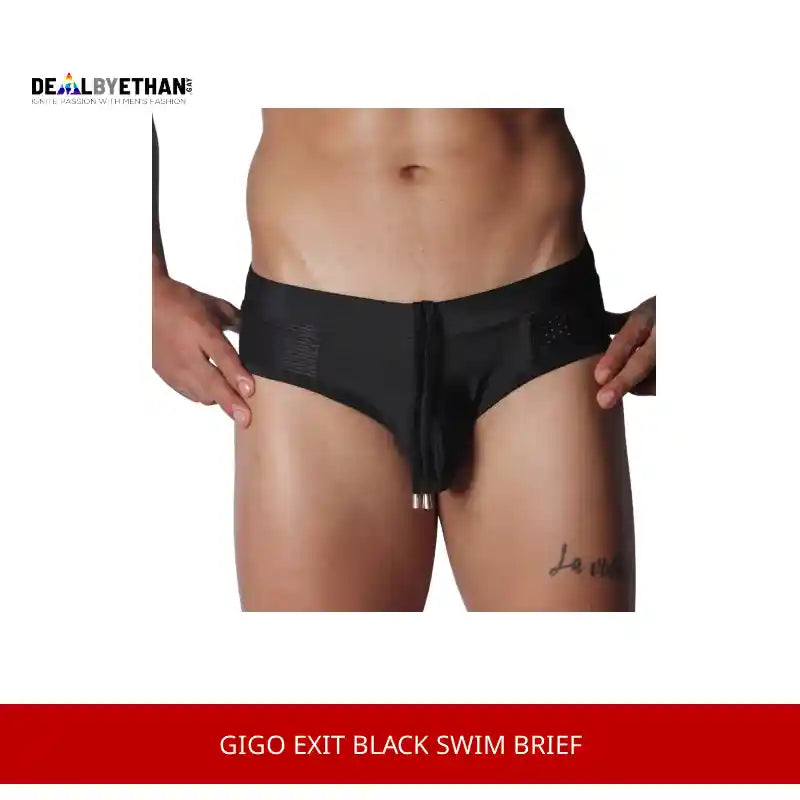 Gigo Exit Black Swim Brief by@Outfy