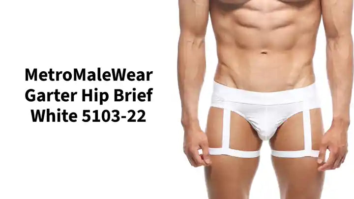 MetroMaleWear Garter Hip Brief White 5103-22 by@Outfy
