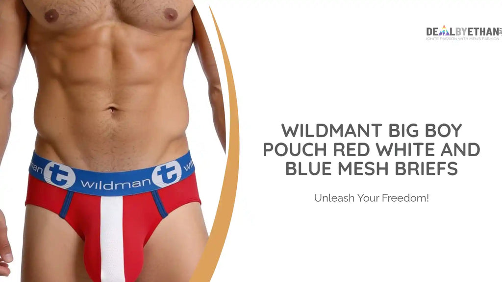 WildmanT Big Boy Pouch Red White and Blue Mesh Briefs by@Outfy