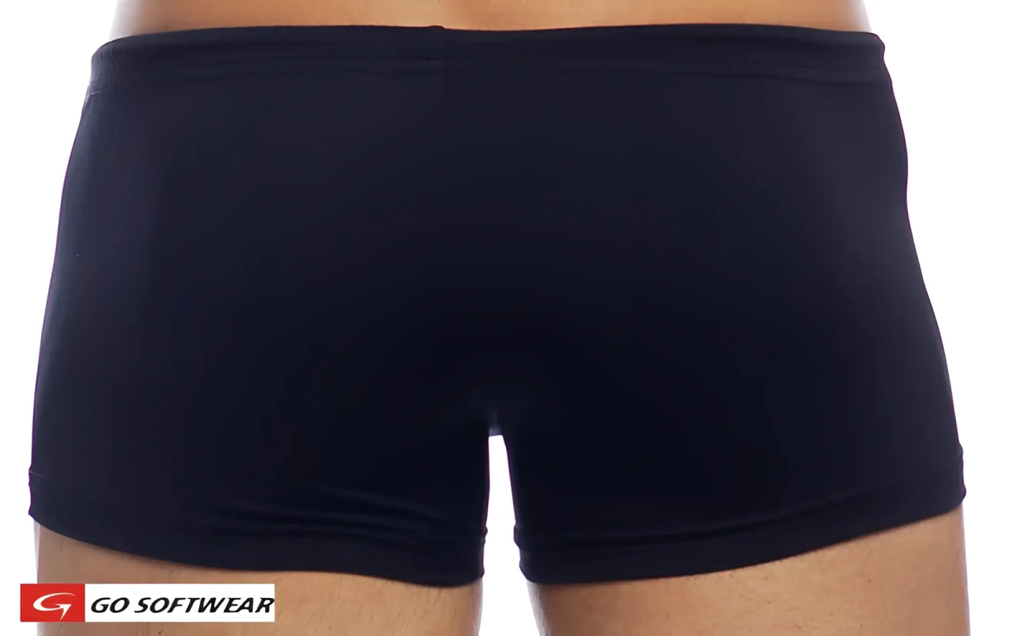 Black priapos sq-cut briefs made of soft stretchy fabric with smooth finish and elastic waistband featuring c-ring