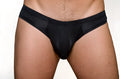 Black sheer mesh pride cheeky metro brief with plus pouch featuring a smooth form-fitting design