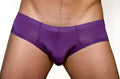 Purple satin pride metro bunz boxer briefs with plus pouch featuring smooth glossy finish and snug fit