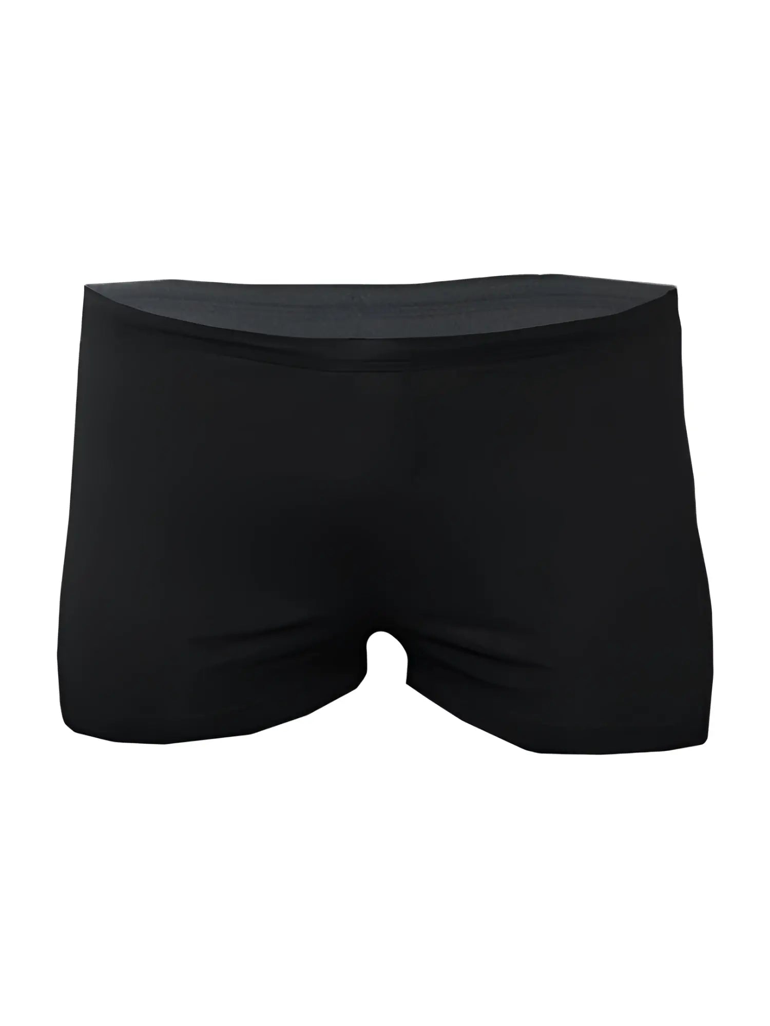 Black Pride Square Trunk briefs with smooth form-fitting fabric and simple elastic waistband shown from the back side
