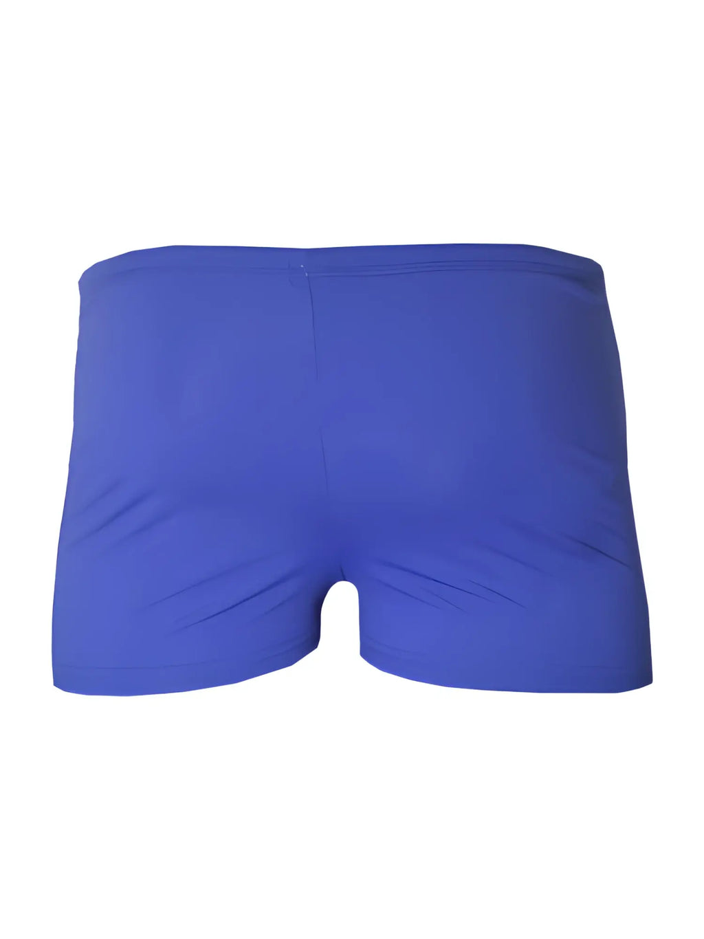 Royal blue pride square trunk swim trunks with smooth stretchy fabric and classic simple cut for swimwear use