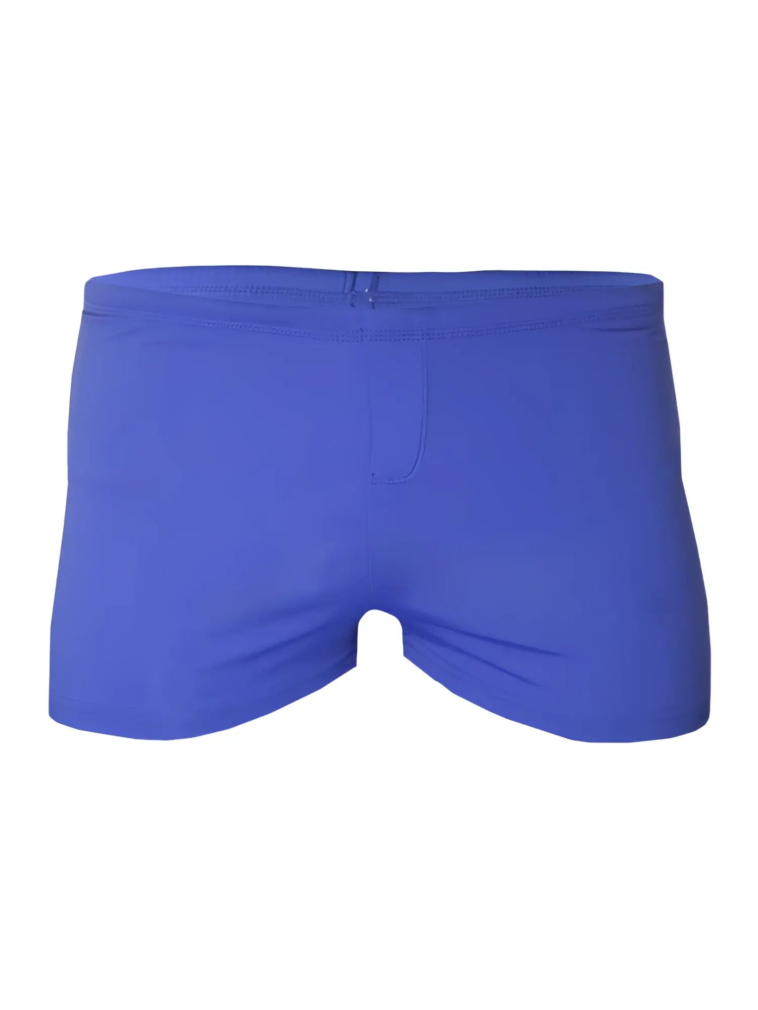 Royal blue Pride Square Trunk swim trunks with smooth stretchy fabric and a simple clean design