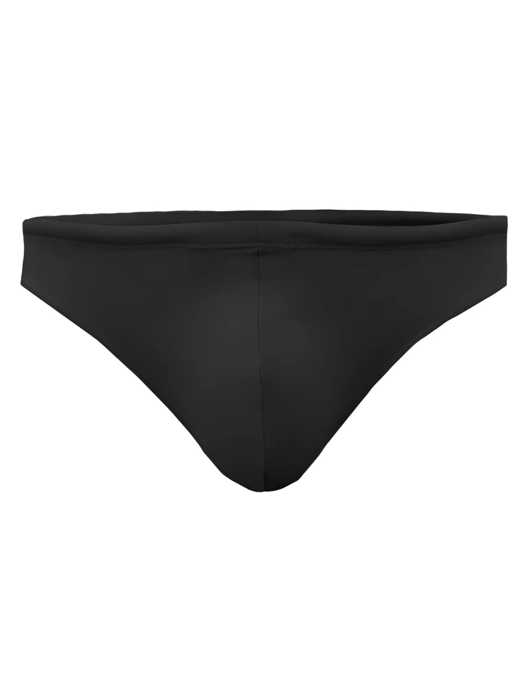 Black sleek minimalist pride swim bikini trunks with smooth fabric finish for stylish swimwear use