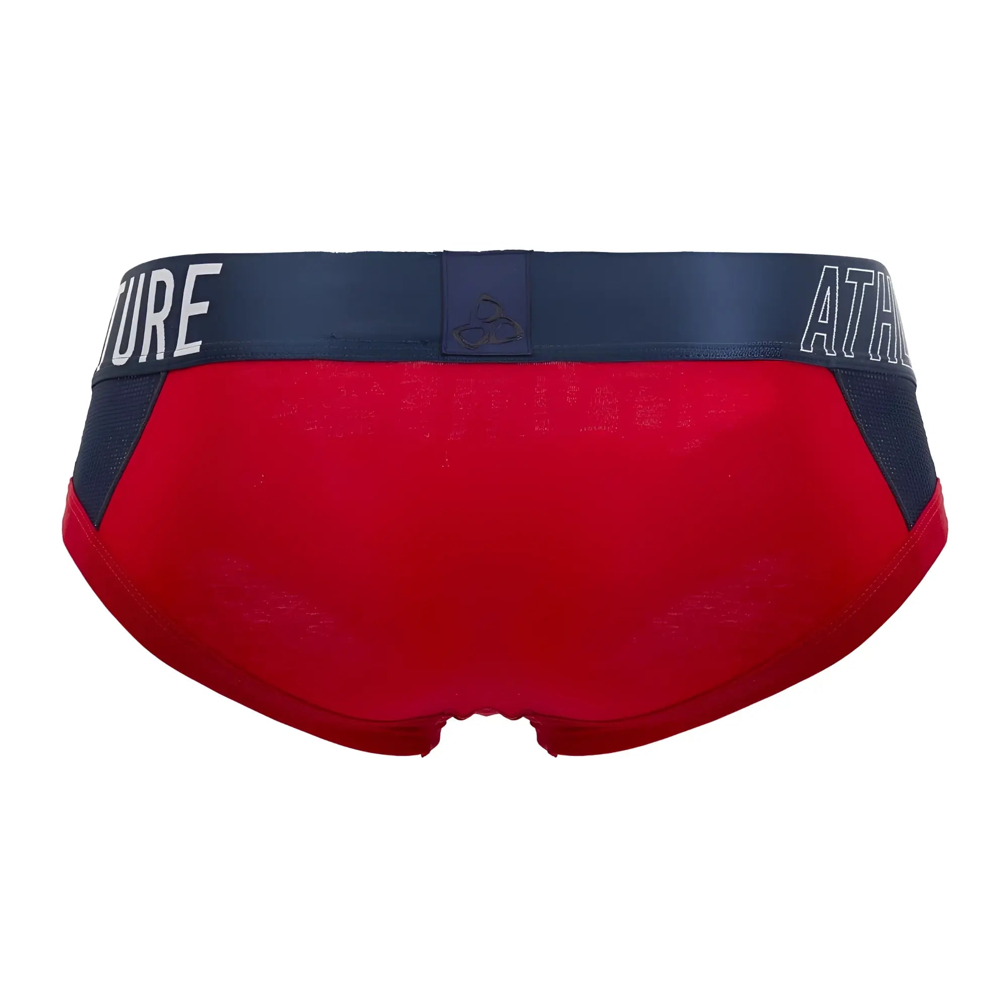 Private Structure BAUT4388 athlete mini briefs in red falcon with a bold sporty design in red and navy blue