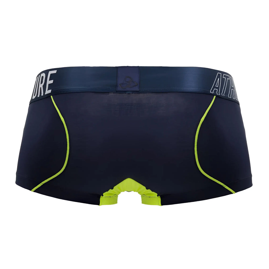 Navy ranger private structure baut4389 athlete trunks in navy blue with neon green trim and branded waistband