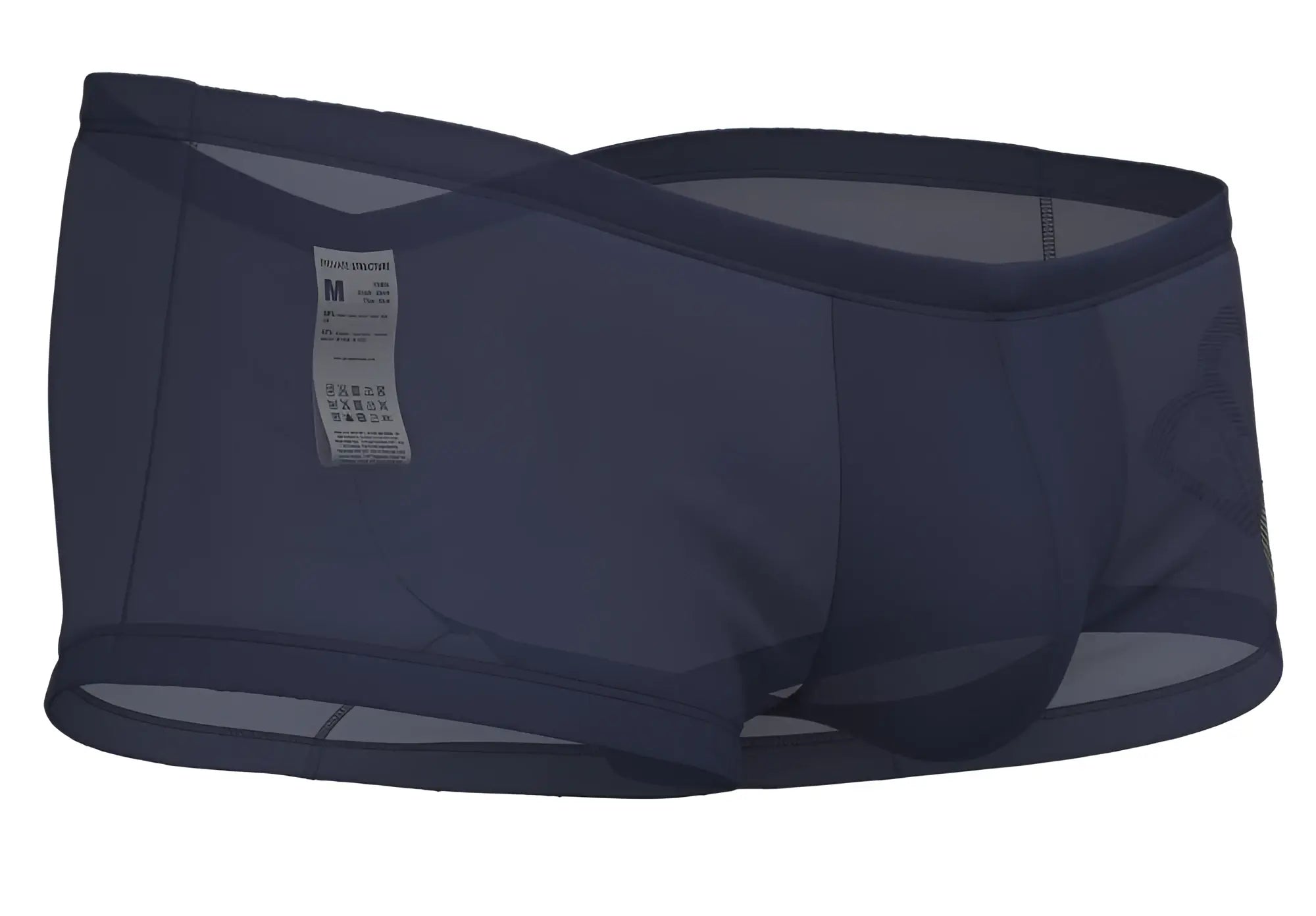 Dark navy blue mesh boxer briefs by private structure with supportive contoured design and reinforced waistband