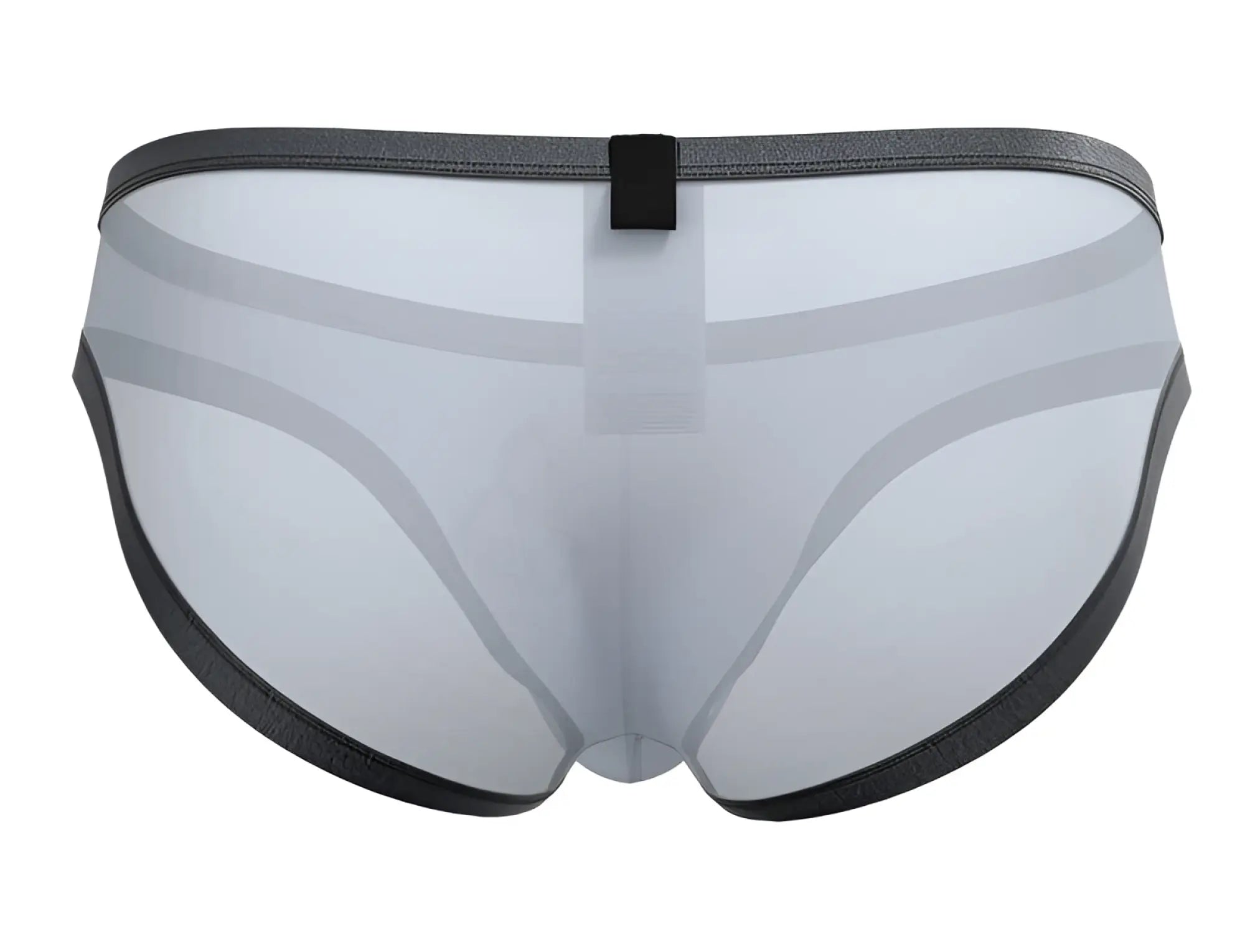 Private Structure Brut4393 bare bikini in lilac with transparent gray mesh briefs and black elastic trim with central tab