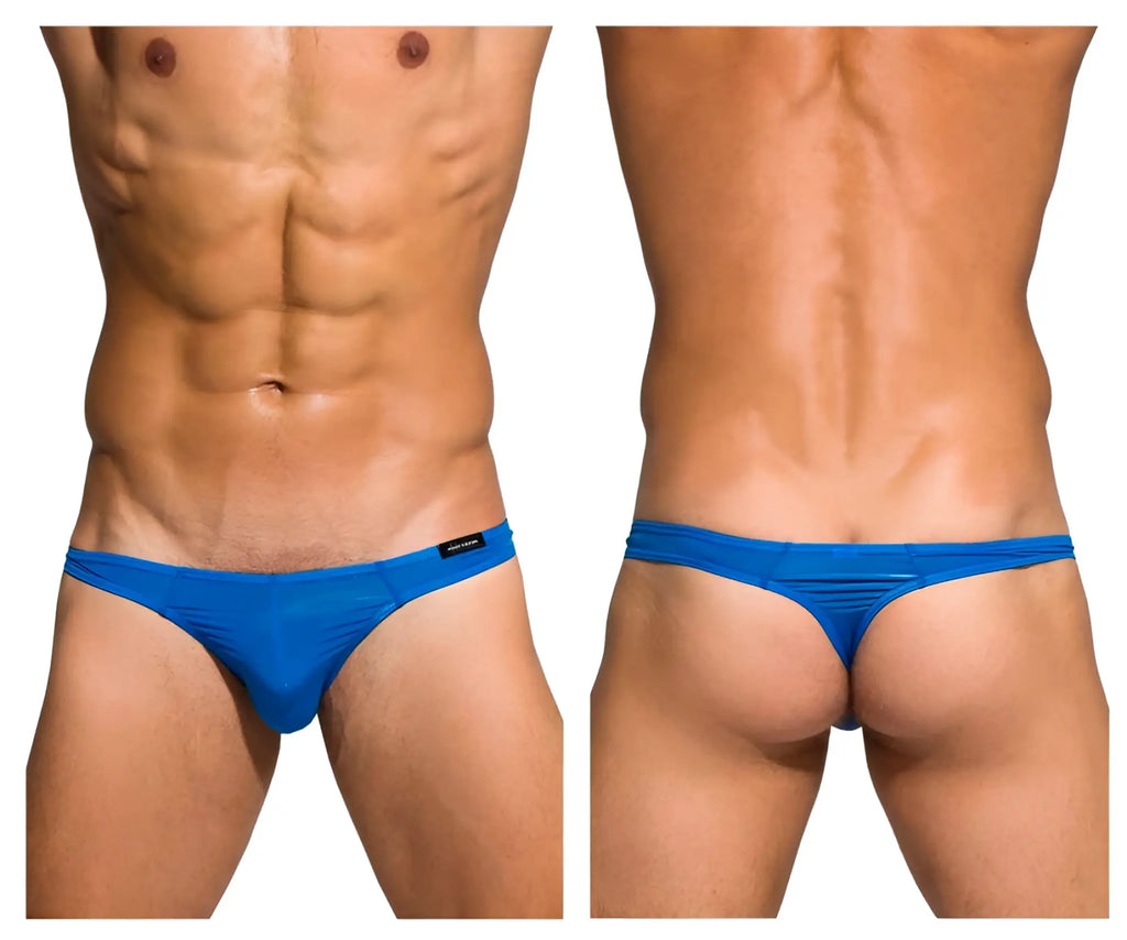 Bright blue private structure desire glaze thong made of smooth elastic fabric with a form-fitting design