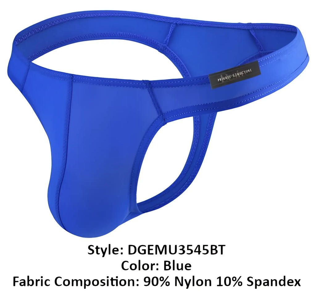 Blue men’s thong private structure dgemu3545bt desire glaze with smooth stretchy fabric 90 nylon 10 spandex