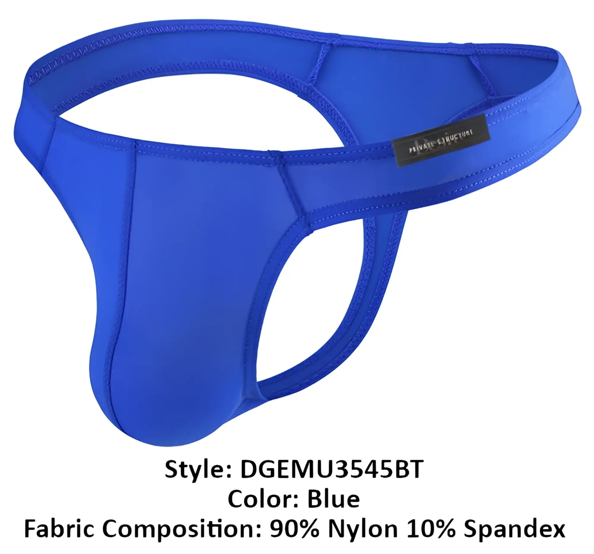 Blue men’s thong private structure dgemu3545bt desire glaze with smooth stretchy fabric 90 nylon 10 spandex