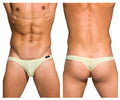 Light green sheer thong with black brand tag at waistband from Private Structure Desire Glaze collection in lime color