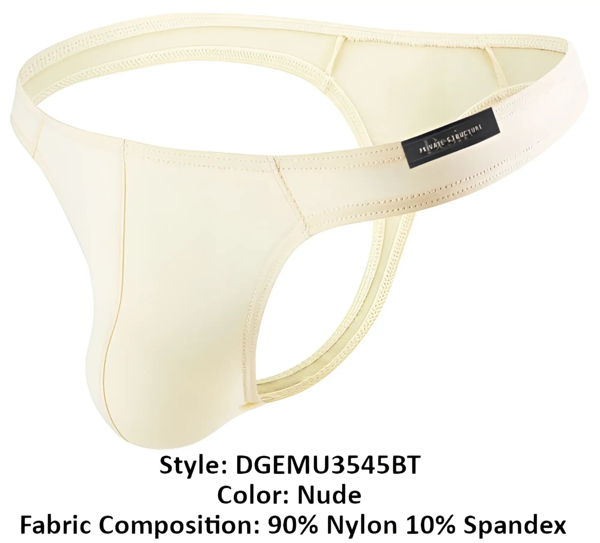 Private structure dgemu3545bt desire glaze thong in nude color made of 90 nylon 10 spandex with sleek smooth texture