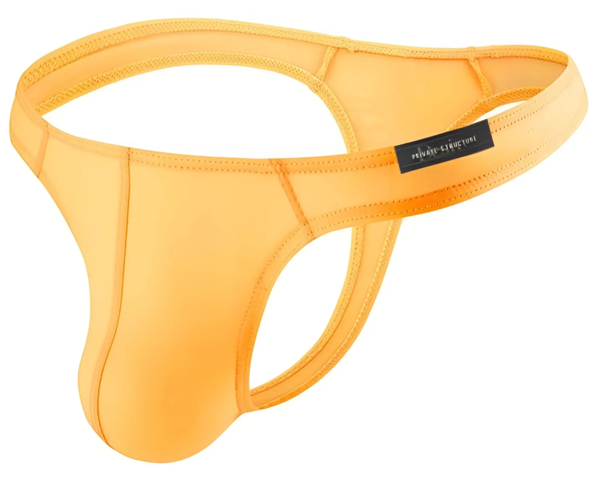 A vibrant orange Private Structure DGEMU3545BT Desire Glaze thong made of smooth elastic fabric with reinforced stitching