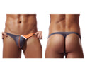 Private structure dguY4025 desire glaze g-string in gray with orange accents featuring a sleek form-fitting design