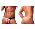 Private structure dgu y4025 desire glaze g-string in pink with sleek black minimalist thong design shown from front