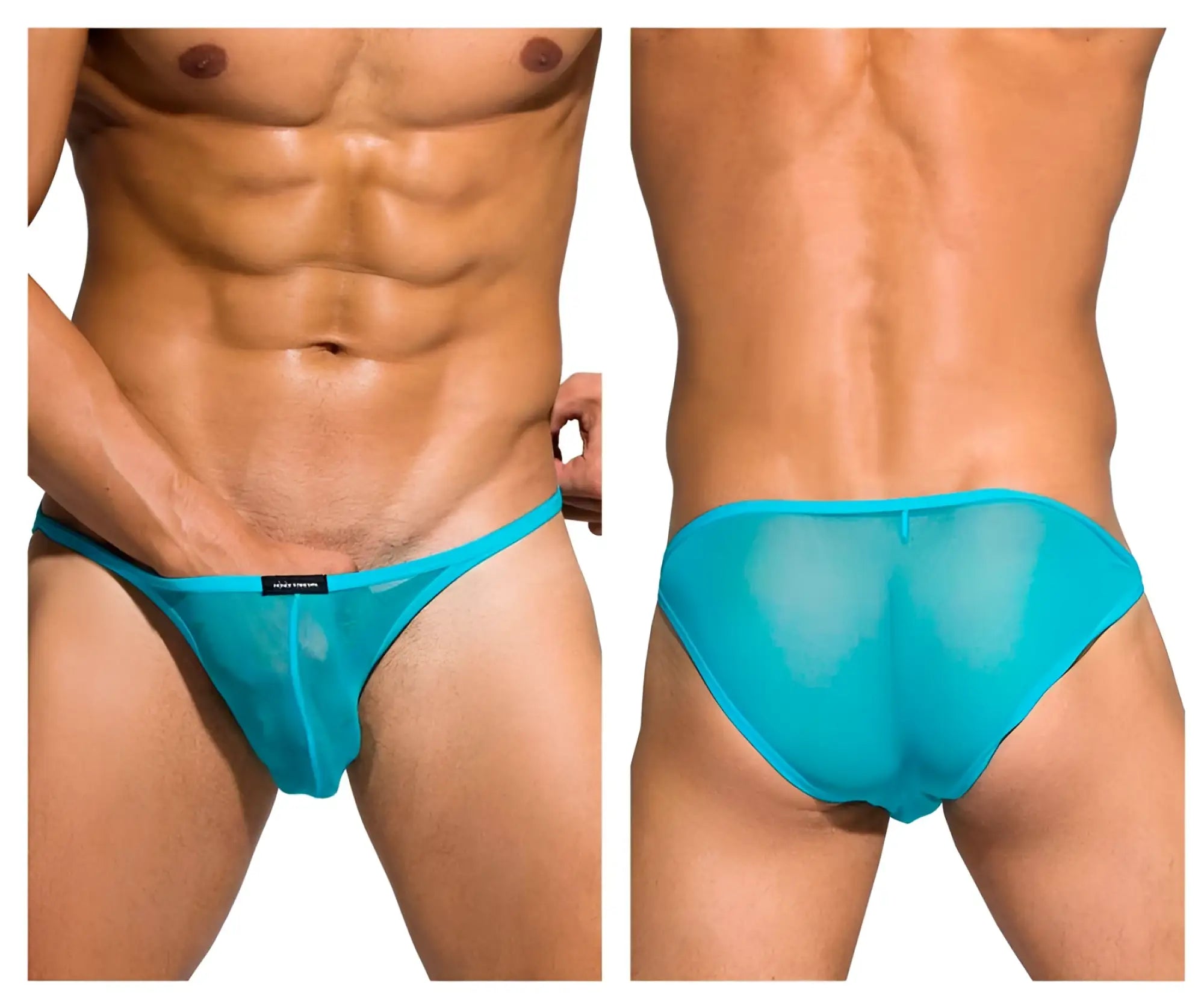 Turquoise sheer mesh low rise bikini briefs by private structure in blue perfect for intimate wear