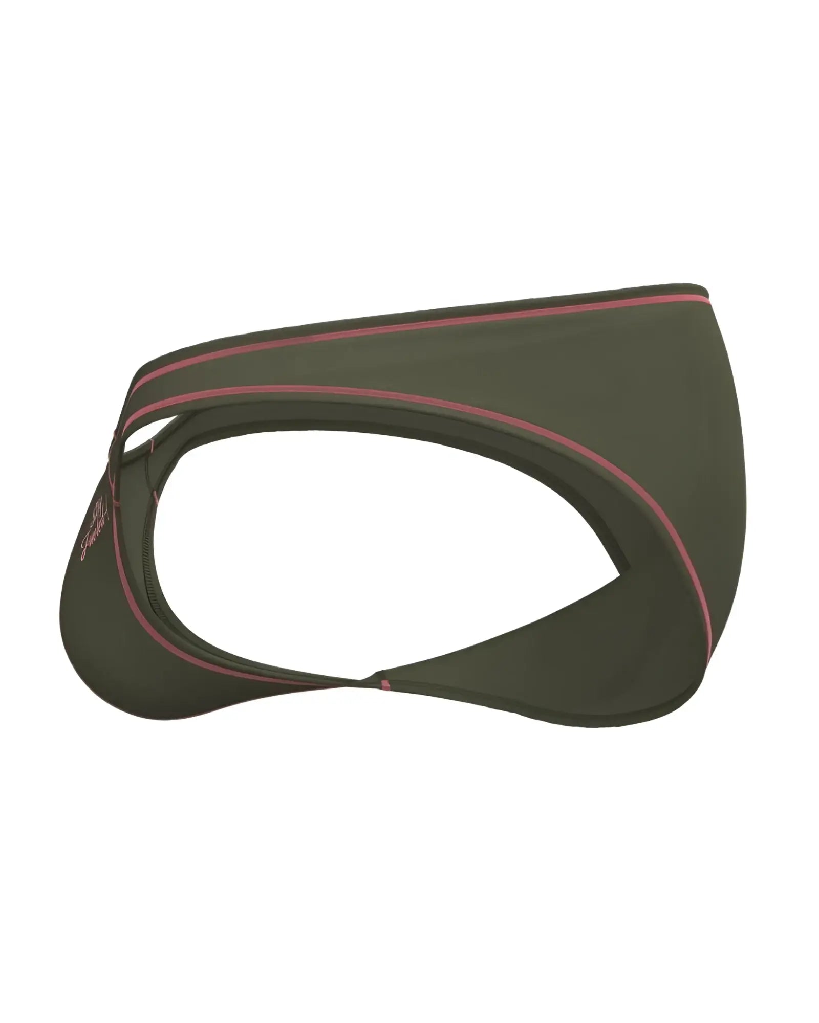 Olive green private structure epus4563 prime eutopia bikini brief with pink stitching along edges visible from the front