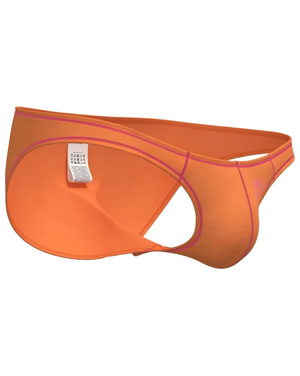 Bright orange athletic briefs with pink trim and sleek form fitting design by Private Structure EPUS4563 Prime Eutopia
