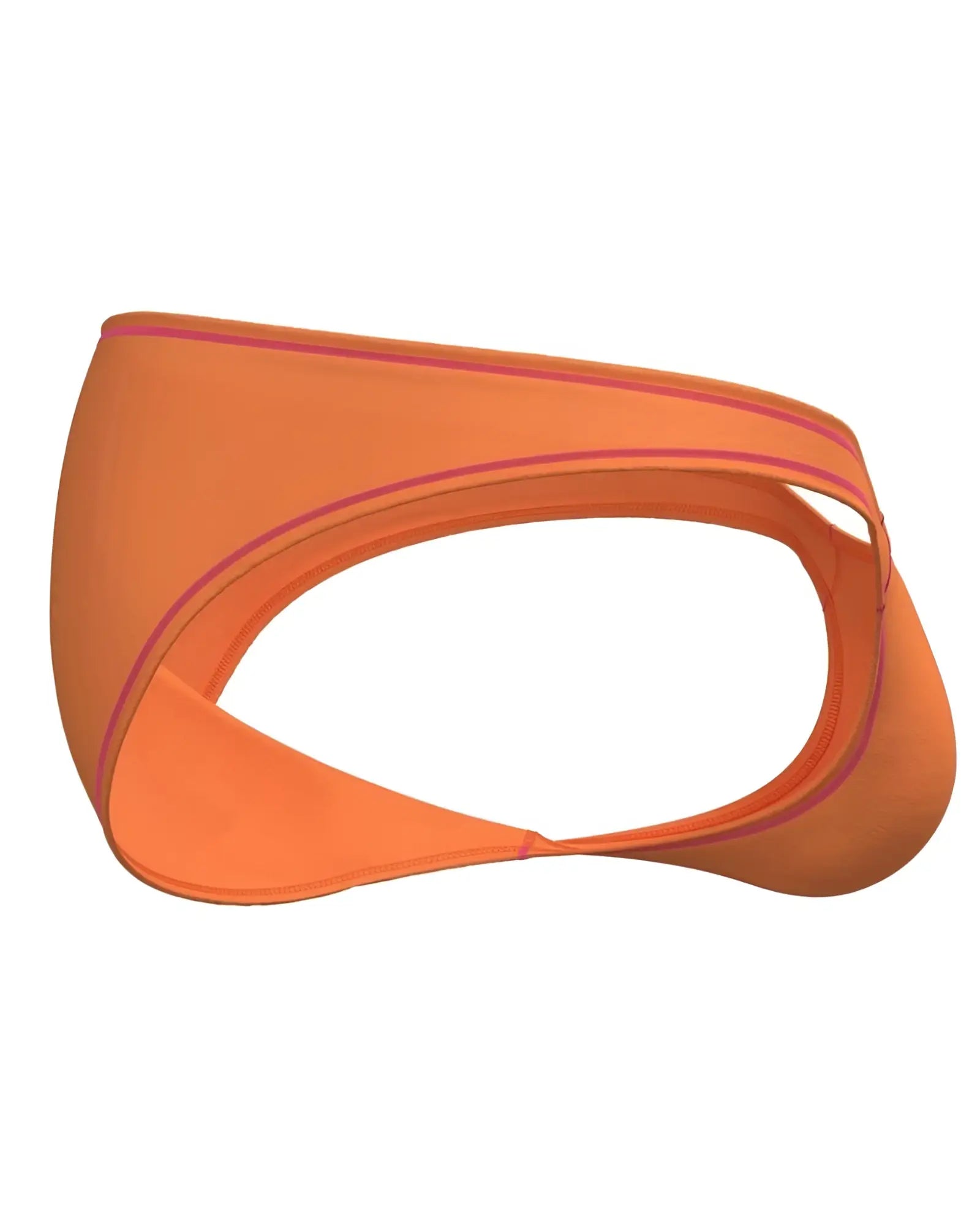Orange bikini bottom with pink trim from private structure epus4563 prime eutopia in tangerine color shown from the back