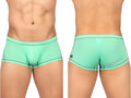 Back side of mint green Private Structure EPUS4570 Prime Elysian hipster briefs with black trim and subtle brand logo